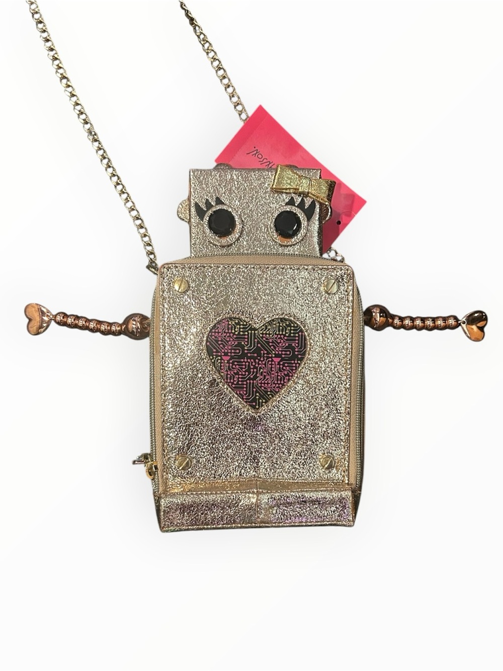 Betsey Johnson Gold Love Machine Robot Rare NWT